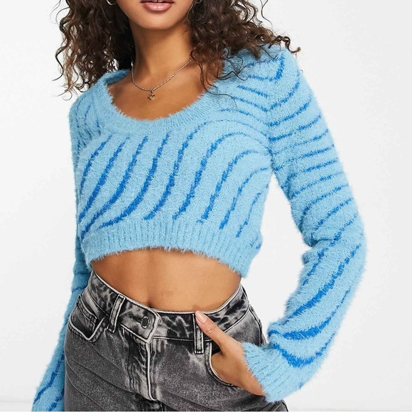 Cotton On Sweaters - Cotton On It Knit Stripe Crop Sweater Size Large